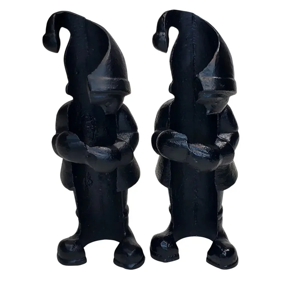 Elf Cast Iron Taper Candle Holders Crate and Barrel 5.5
